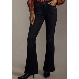 New Mother The Weekender In Deep End Size 27 Black Flare Jeans